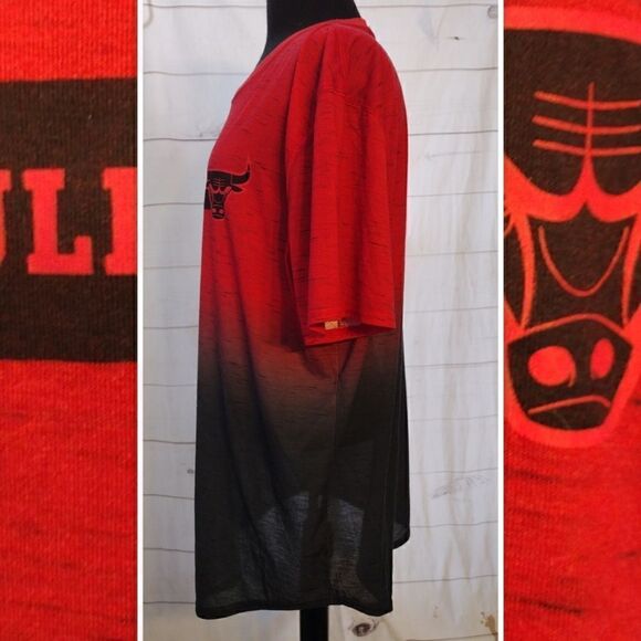 NBA CHICAGO BULLS TWO TONED RED & BLACK T-SHIRT SIZE XXL - Picture 2 of 4
